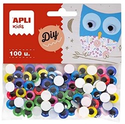 APLI Kids beweegbare ogen knutselset - 10 mm - 100 stuks