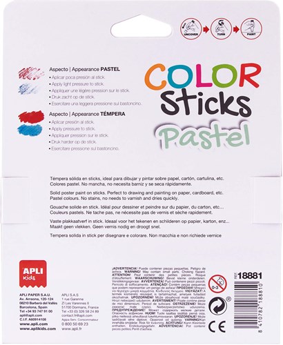 APLI Kids APLI - Kleurstok pastel 6 kleuren-2