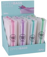 APLI Kids etui zipperbag pennen transparant pastel stevig PVC