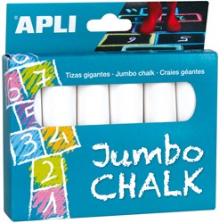 APLI Kids APLI - Jumbo Krijt Wit 6 stuks