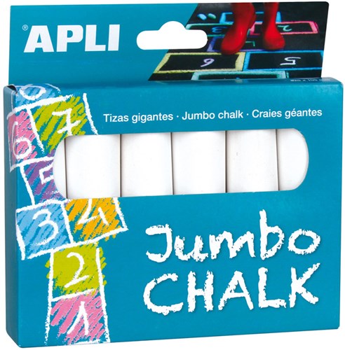 APLI Kids APLI - Jumbo Krijt Wit 6 stuks
