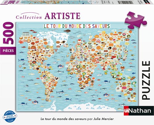 Nathan puzzel Around the World of Flavors - Julie Mercier - 500 stukjes-2