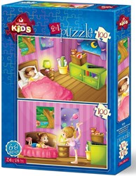 Art Puzzle legpuzzel voor kinderen - 2 puzzels - 100 stukjes - kleurrijk speelgoed