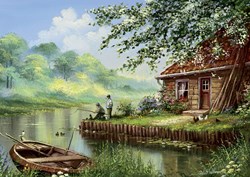 Art Puzzle legpuzzel Evening Fishing Rod - 500 stukjes rustiek