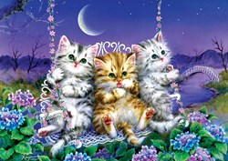 Art Puzzle legpuzzel Kittens swinging in the Moonlight - 500 stukjes