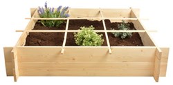 Esschert Design houten moestuin bak 9-vaks met worteldoek voor balkon