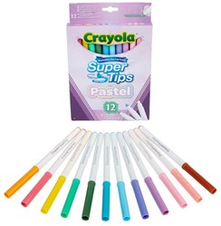 Crayola viltstiften pastel - Supertips 12 kleuren voor kinderen en volwassenen