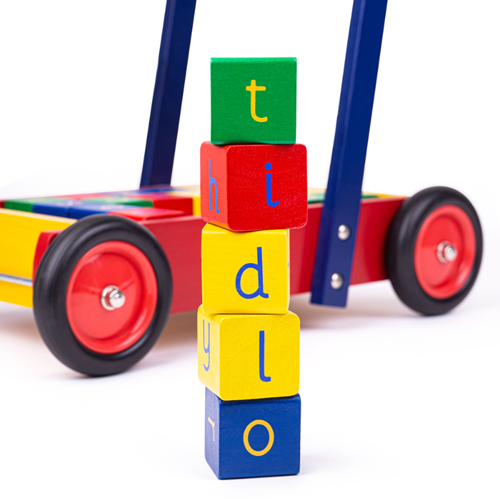 Tidlo houten babywalker - loopwagen met ABC blokken educatief speelgoed