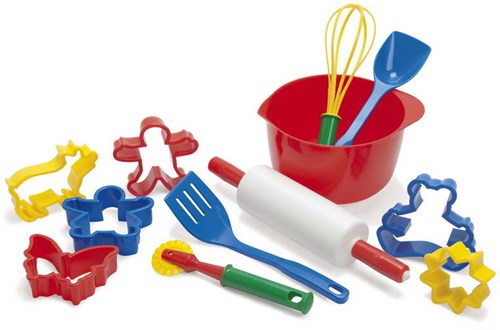 Dantoy bakset speelgoed 12-delig - educatief keukenspeelgoed multicolor