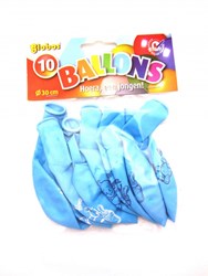 Globos ballonnen jongen blauw - geboorteballonnen latex 10 stuks