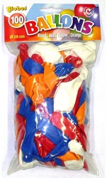 Ballonnen set 100 stuks rood wit blauw oranje latex feestdecoratie