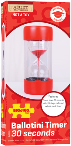 Bigjigs zandloper Ballotini Timer 30 Seconden - 16,5cm hoog-3