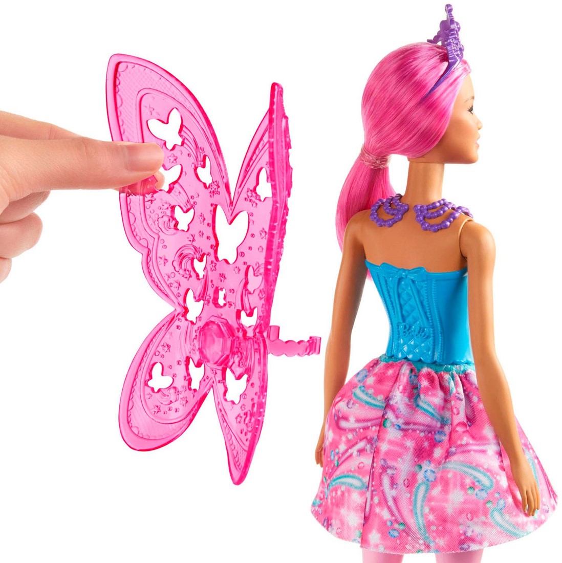 Direct Beschrijving kalender Barbie Pop Dreamtopia Fee Roze Haar En Vleugels bij Planet Happy