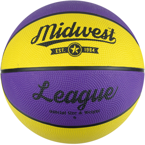 Midwest basketbal League paars-geel maat 6 rubber bal voor clubs