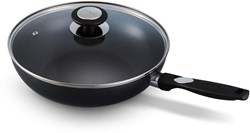 Beka hapjespan inductie met glazen deksel 28 cm zwart aluminium