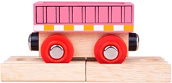 BigJigs houten wagon roze speelgoedtrein compatibel rails