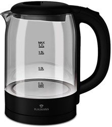Blaumann waterkoker zwart zilver 1.7L met filter en antislip