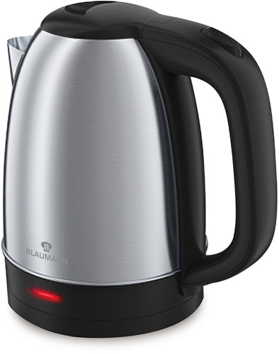 Blaumann waterkoker zwart zilver RVS 1,7L 1800W keukenapparaat