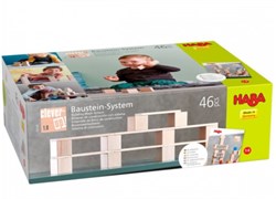 Haba bouwstenen Clever-Up! 1.0 houten blokkenset 46-delig educatief speelgoed