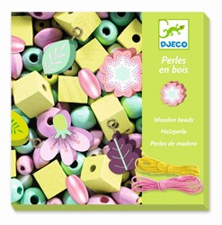 Djeco kralen & sieraden Wooden beads, Flowers and foliage