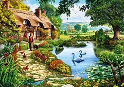 Bluebird Puzzle legpuzzel Cottage by the Lake - 500 stukjes