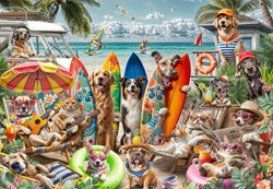 Bluebird Puzzle honden en katten strand puzzel - 2000 stukjes