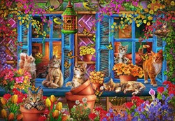 Bluebird Puzzle katten legpuzzel raamplank - 1000 stukjes