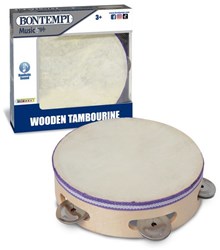 Bontempi houten tamboerijn muziekinstrument voor kinderen