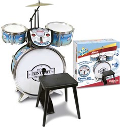 Bontempi drumstel speelgoed zilver elektronisch met ritmetrainer
