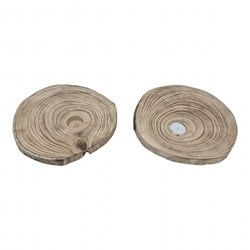 Hobbygroep boomschijf waxinelichthouder hout sfeer 25 cm