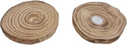 Hobbygroep houten decoratie boomschijf met waxinelichthouder 20 cm