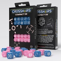 Q-Workshop dobbelstenen set compact D6 blauw roze - 20 stuks