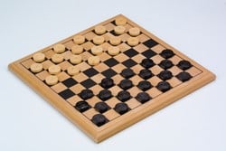 Engelhart Games Damspel bedrukt 29 x 29 cm, 25mm veldmt.