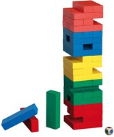 Philos houten spel Vallende Toren - kleur - gezelschapsspel