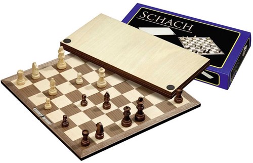 Philos Schaakset Vierkant Veld 40 mm, Koningshoogte 62 mm