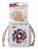 Crayon Rocks waskrijtjes - katoenen zakje - 32 kleuren - ergonomisch