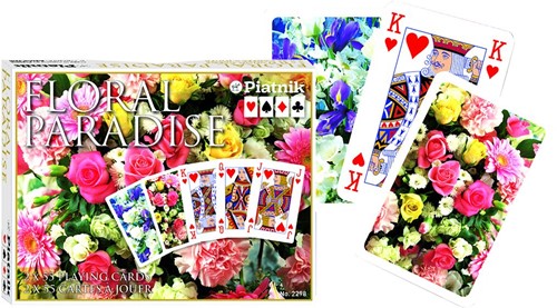 Piatnik Bloemenparadijs Roze Speelkaarten - Double Deck