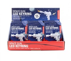 Kikkerland Space Gun sleutelhanger met LED lamp - speelgoed gadget