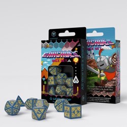 Q-Workshop Arcade - Blauwe & Gele Dobbelstenen Set (7)