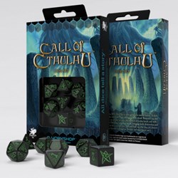 Q-Workshop Call of Cthulhu - zwarte & groene dobbelstenen Set (7)