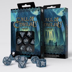 Q-Workshop Call of Cthulhu dobbelstenen set Abyssal & wit - rollenspel