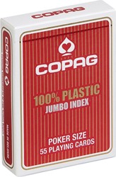 Copag 100% Plastic Poker Jumbo Gezichten 2 Index Rood Speelkaarten