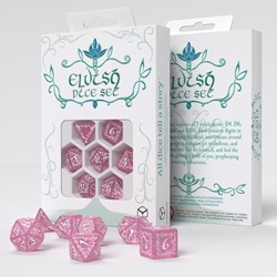 Q-Workshop dobbelstenen Elvish Shimmering pink & White set fantasy
