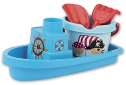 Androni Giocattoli strand speelgoed Boot met emmerset piraat blauw