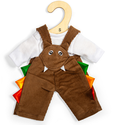 BigJigs poppenkleding tuinbroek bruin - poppenaccessoire - 25 cm