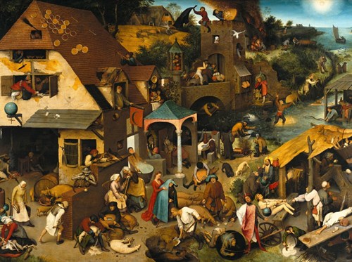 Grafika puzzel Brueghel Pieter legpuzzel The Dutch Proverbs 2000 stukjes