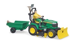 Bruder John Deere zitmaaier speelgoed met accessoires en aanhanger