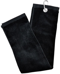 Longridge Blank Luxury 3 Fold Golf Towel - Black -