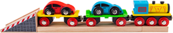 BigJigs houten autotransport trein - speelgoedtrein met auto's