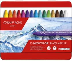 Caran d'Ache aquarel waskrijt Neocolor II set 15 kleuren multicolor